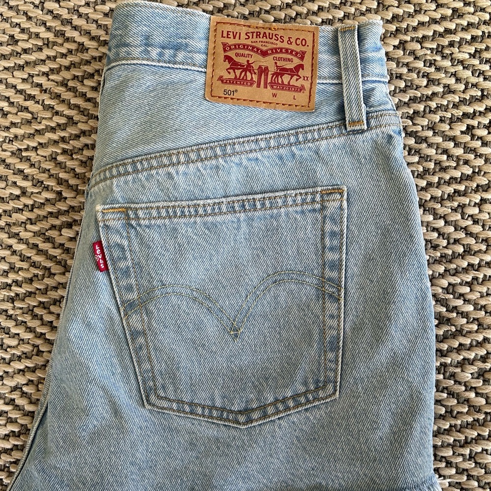 Levi's 501 Light Blue Denim Shorts